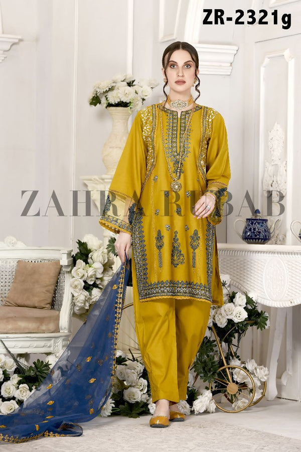 Zahra Rubab Cotton 3PC Outfit S-L