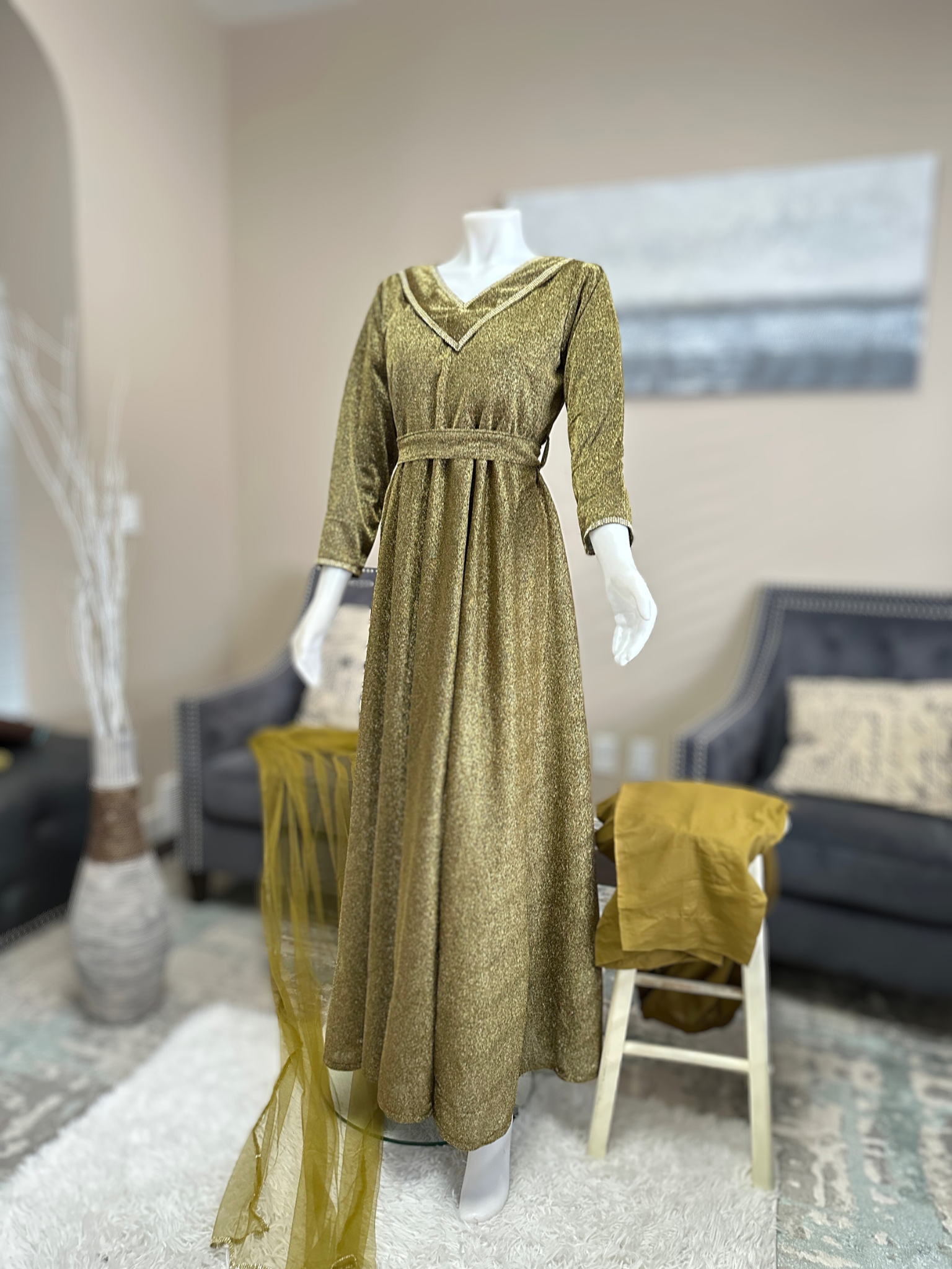 Fancy Moonlight Maxi Dress 3PC