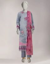 J. Grey Lawn Embroidered 3 Piece Stitched Suit
