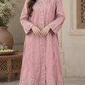 Pink Embroidered Long Shirt | Pakistani Formal Kurta style