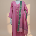 Cotton 3 Piece J. Outfit with Jacquard Shawl | Stitched by Maryam Qasim Boutique