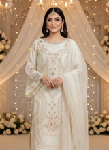 MariaB Inspired 3PC Luxury Embroidered Chiffon Dress