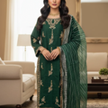 Luxury 3-Piece Katten Silk Outfit – Zari Handwork with Dupatta