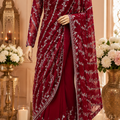 pakistani red saree
