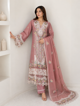 Soft Pink Embroidered Cotton 3 Piece Suit for Women | Maryam Qasim Boutique