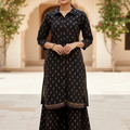 2 Piece Khaddar Co-ord Set for Women – Short Shirt with Wide Palazzo Pants