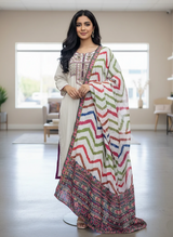 3-Piece Doria Lawn Self Print Suit – Alkaram Fabric