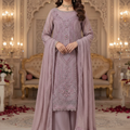 Designer Style Embroidered Chiffon Suit – 3 Piece Set