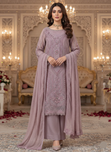 Designer Style Embroidered Chiffon Suit – 3 Piece Set