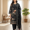 3-Piece Lawn Printed Suit with Neck Embroidery – Junaid Jamshed Fabric