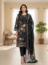 3-Piece Lawn Printed Suit with Neck Embroidery – Junaid Jamshed Fabric