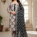 3 Pcs Printed Lawn Suit for Women – Summer Outfit with Dupatta