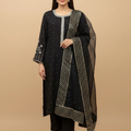 Erum Eman Women’s Black 3 Piece Embroidered Suit – Party Wear