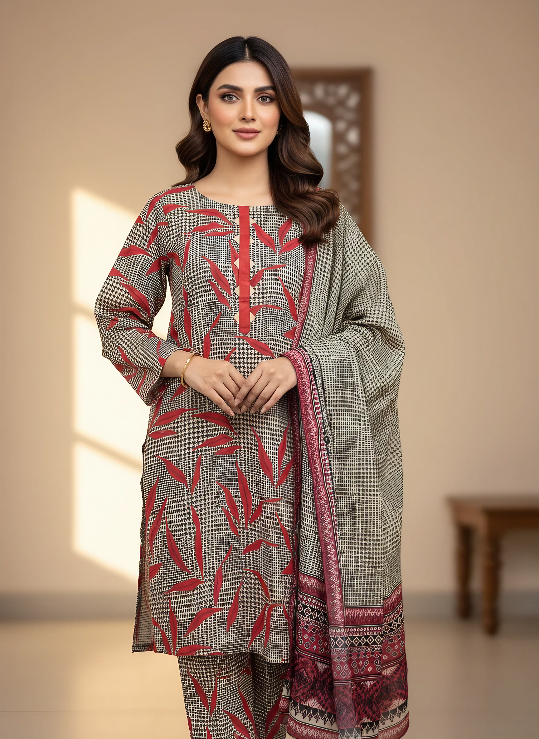3 Pcs Lawn Printed Suit for Women – Summer