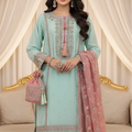 Luxury Chiffon Embroidered 4Pc Formal Dress with Potli Bag (Copy)