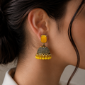 Yellow Stone Gold Jhumka Earrings – Pakistani Jewelry Canada\