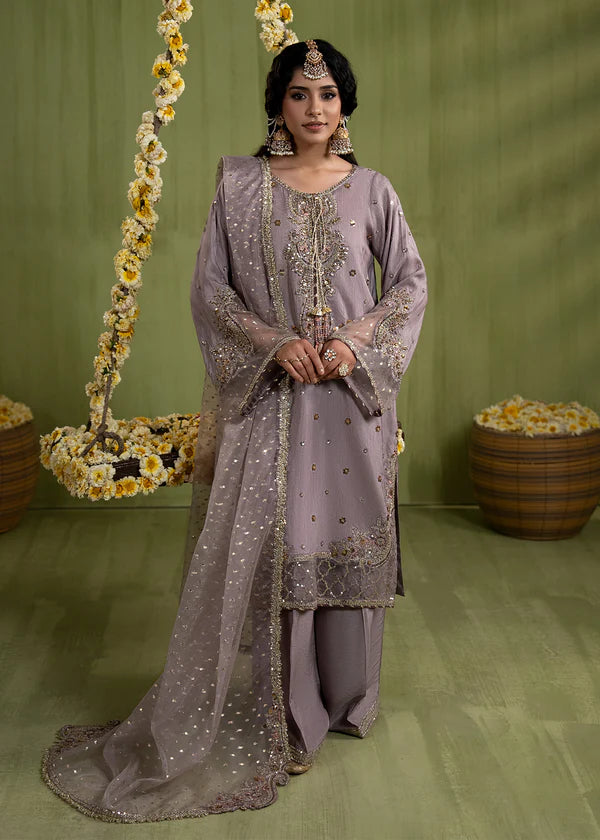 raw silk formal dress lilac