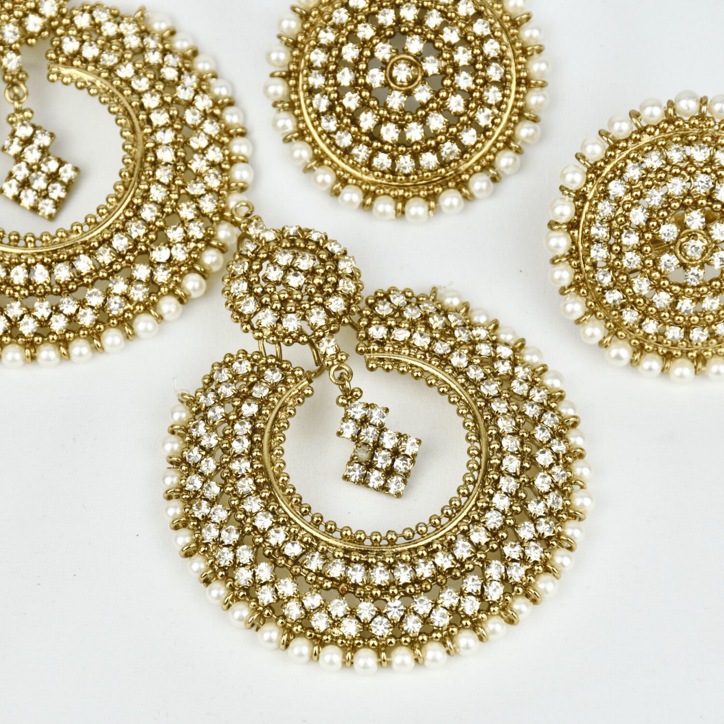 Bronze Round Kundan Jewelry set (4PC)