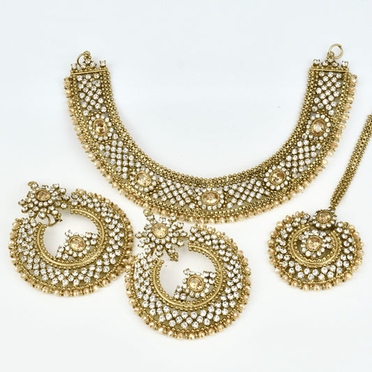 Round Chandbali Kundan Jewelry set (4PC)