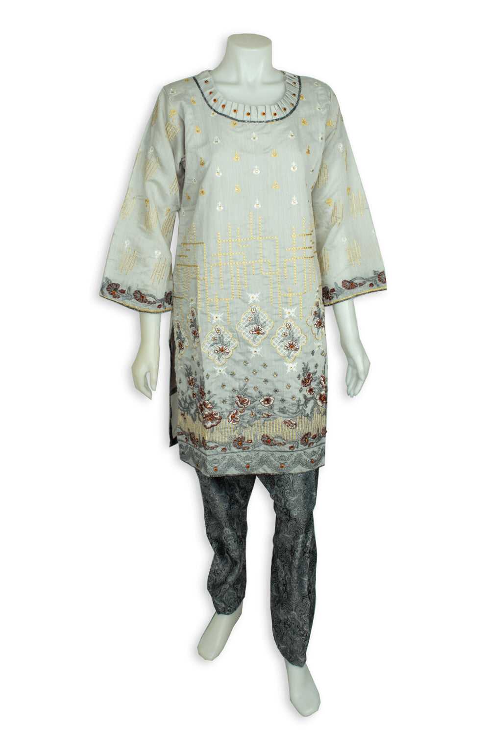 Cotton Embroidered Full Suit