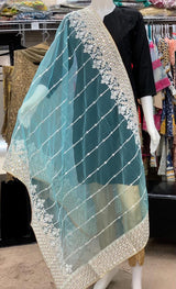 Blue Fancy Dupatta - Maryam Qasim Boutique