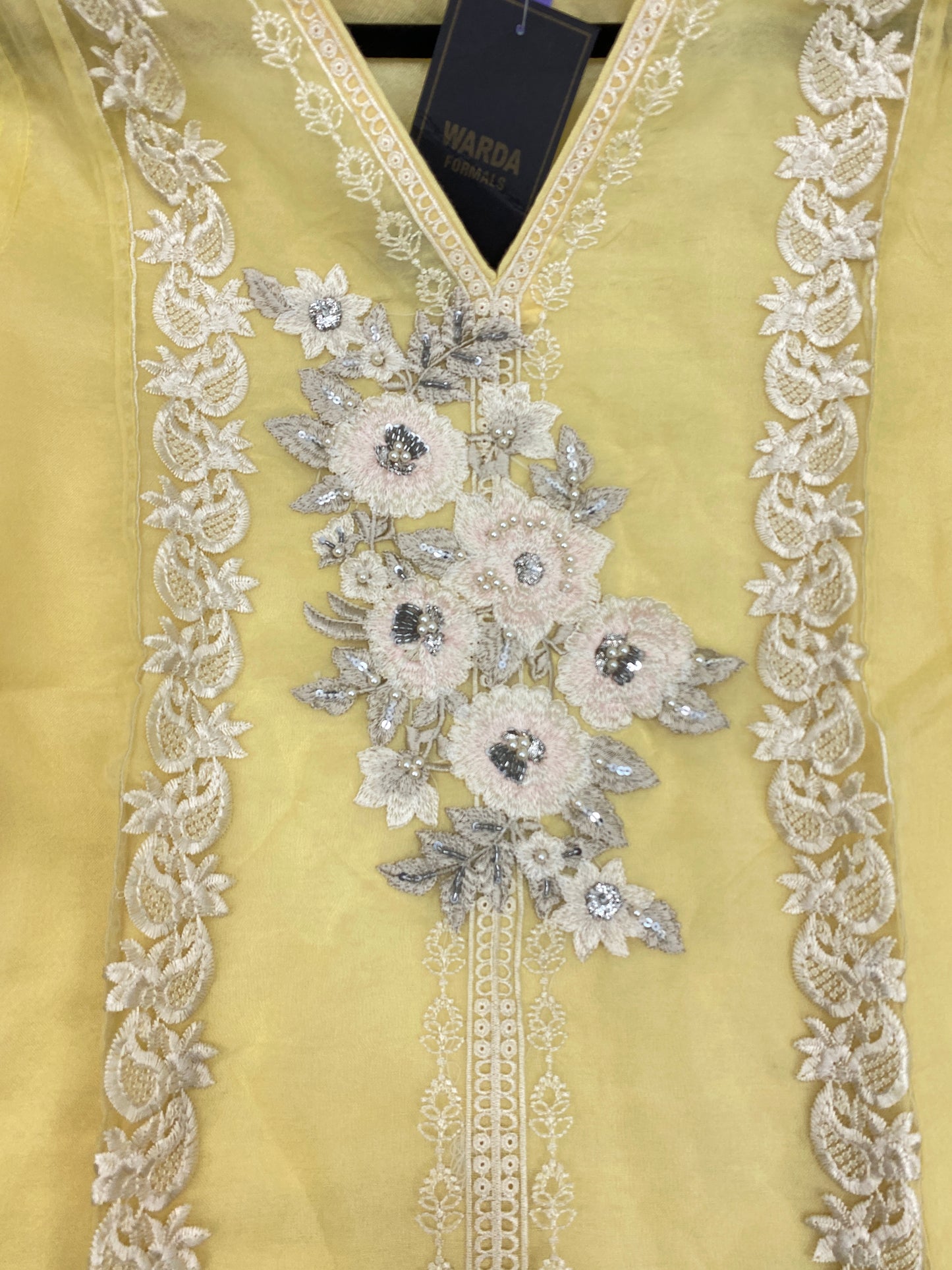 Organza Warda Top with Embroidery L