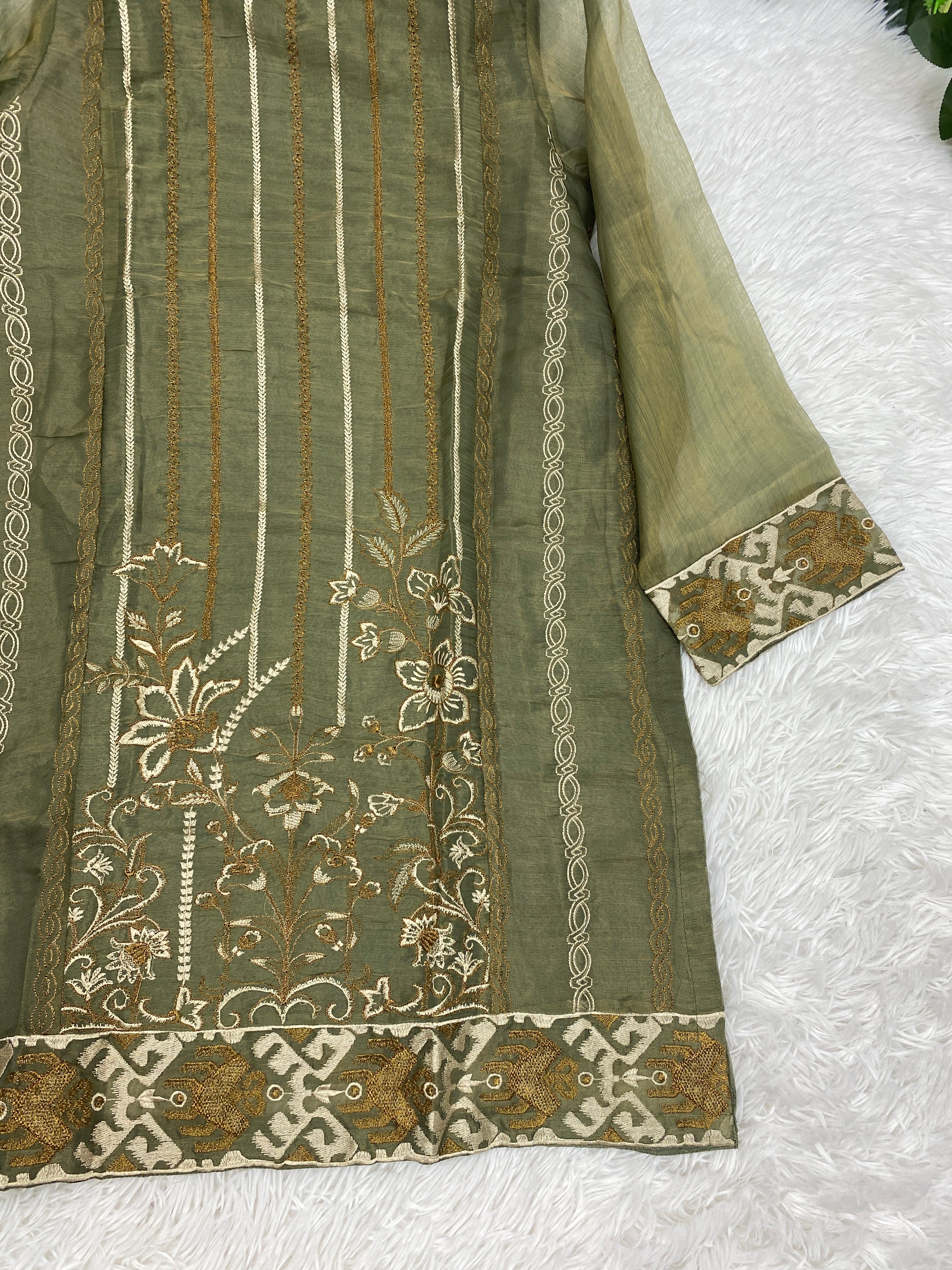 Warda Formal Masoori Silk Top M