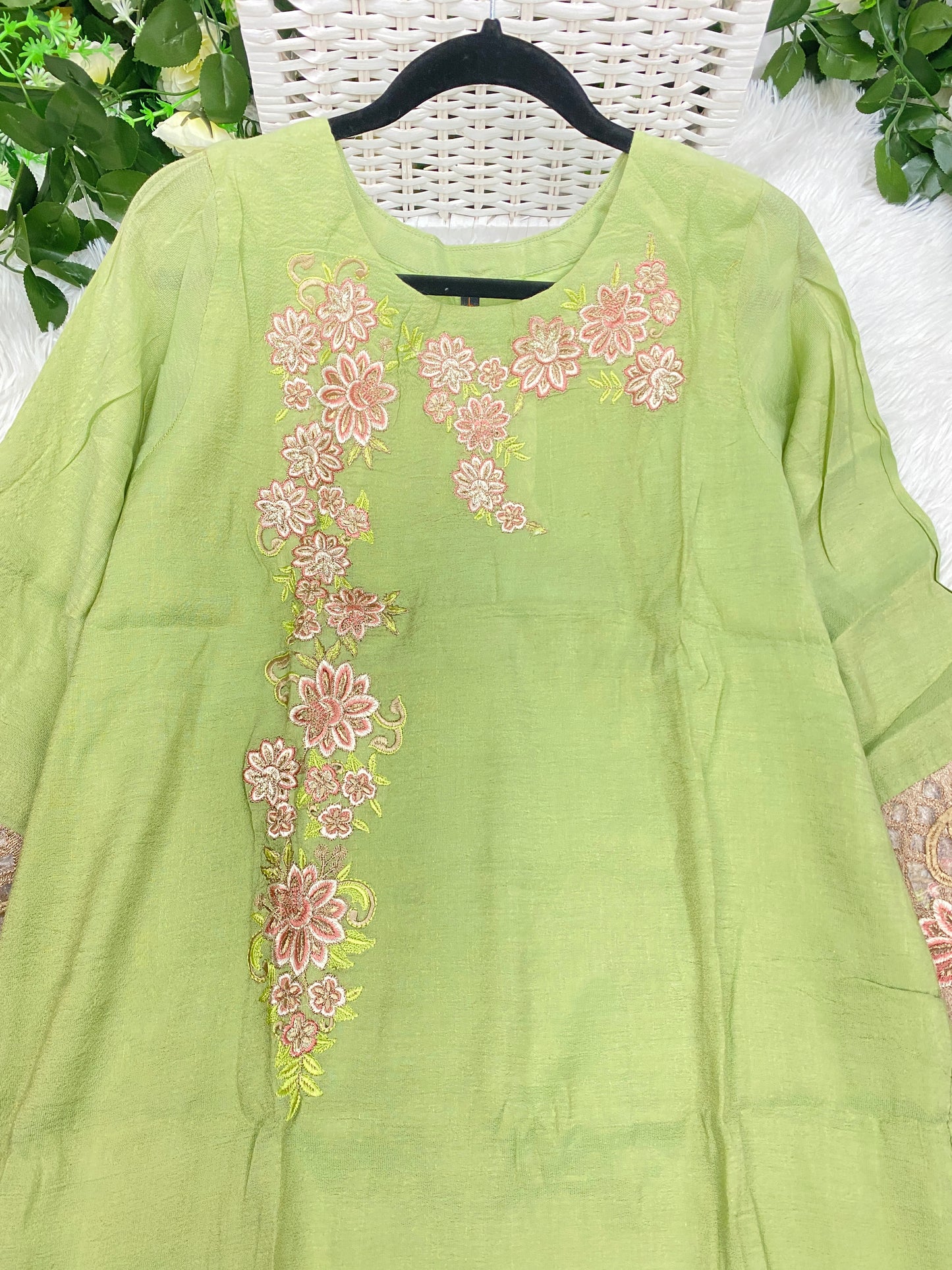 Warda Masoori Crepe Embroidered Top L