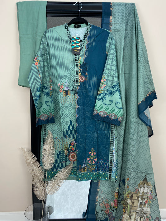 Lawn 3-PC Suit by SAYA