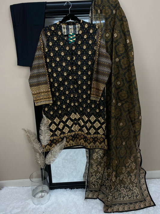 Lawn 3-PC Suit by SAYA