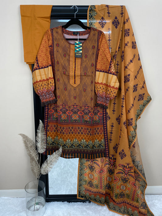 Lawn 3-PC Suit by SAYA