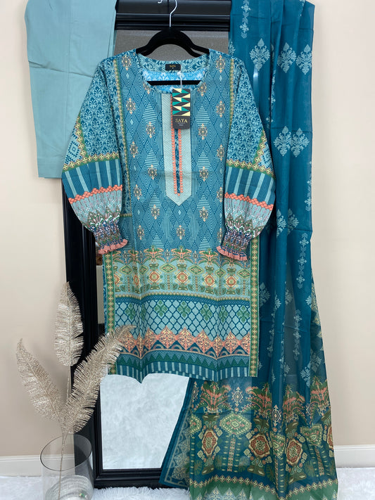 Lawn 3-PC Suit by SAYA
