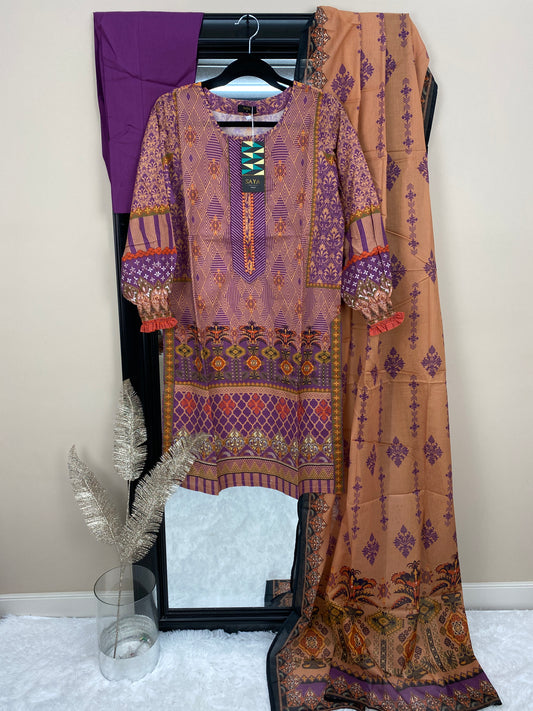 Lawn 3-PC Suit by SAYA