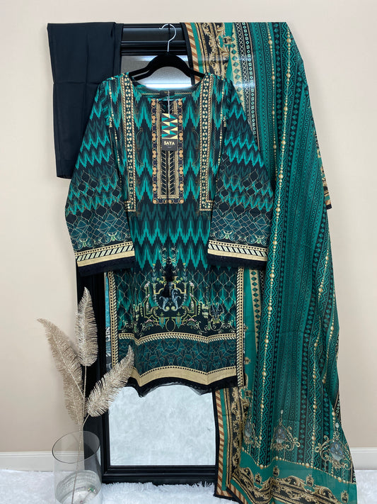 Lawn 3-PC Suit by SAYA
