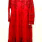3Pcs Beautiful Ruby Star Red Embroidered Gharara