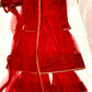 3Pcs Beautiful Ruby Star Red Embroidered Gharara