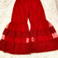 3Pcs Beautiful Ruby Star Red Embroidered Gharara