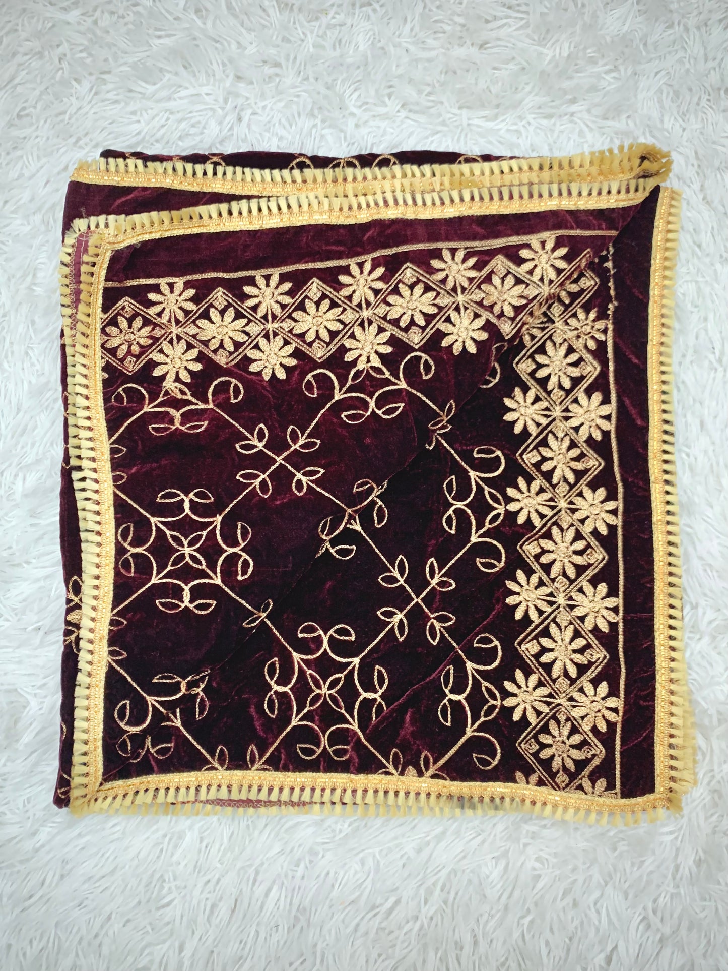 Velvet Zari Embroidered Shawl