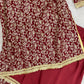 Luxury Floral Maroon Georgette/Silk Gharara 3PC
