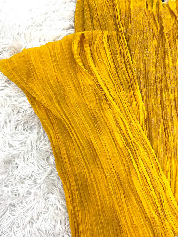 Yellow Cotton Crinkle Dupatta