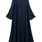 Dark Blue Chiffon Open Abaya (Free hijab)