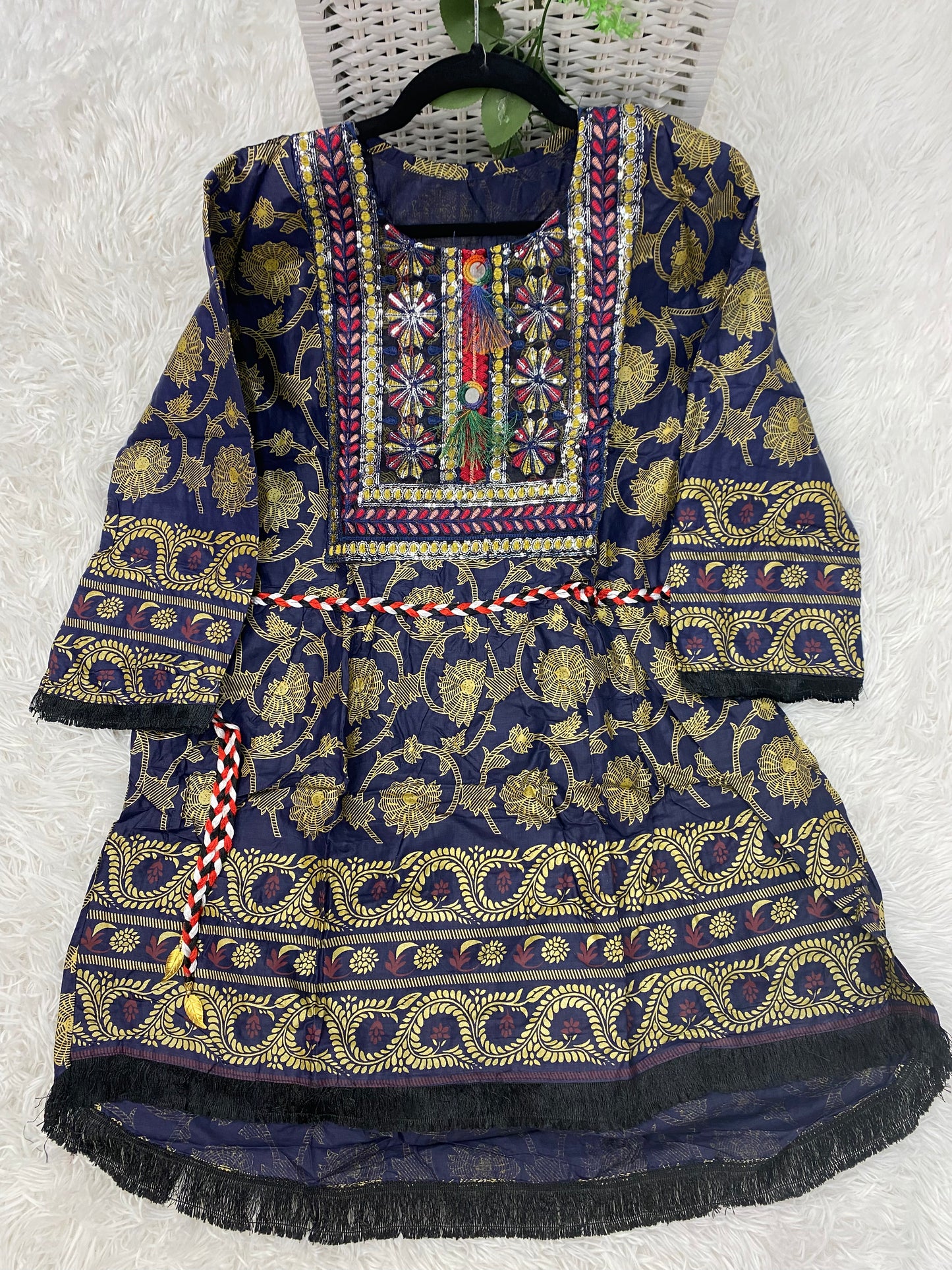 Lilen Embroidered Peplum Kurti