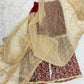 Luxury Floral Maroon Georgette/Silk Gharara 3PC