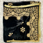 Jet Black Velvet Zari Embroidered Shawl