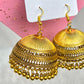 Simple Big Jhumka Statement Earrings -Golden