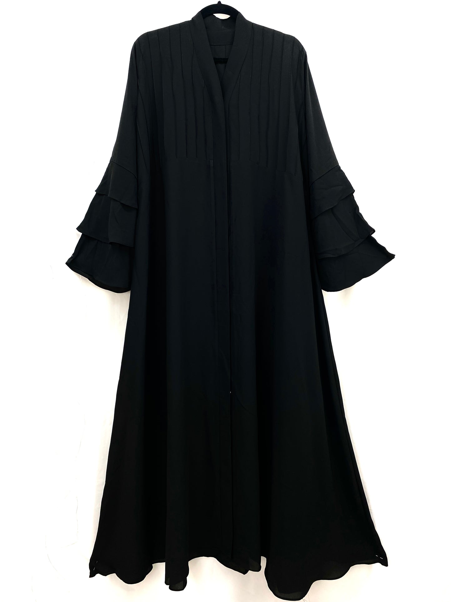 Black Chiffon Open Abaya (Free hijab)