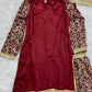 Luxury Floral Maroon Georgette/Silk Gharara 3PC
