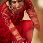 3Pcs Beautiful Ruby Star Red Embroidered Gharara