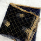 Net Black Dupatta with Zari Work