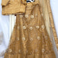 Stunning Golden Brown Net Lehenga with a Silk Blouse